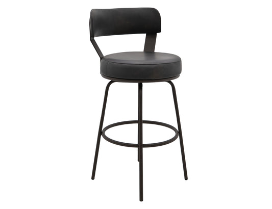 Maison - 24" Upholstered Barstool - Dark Black