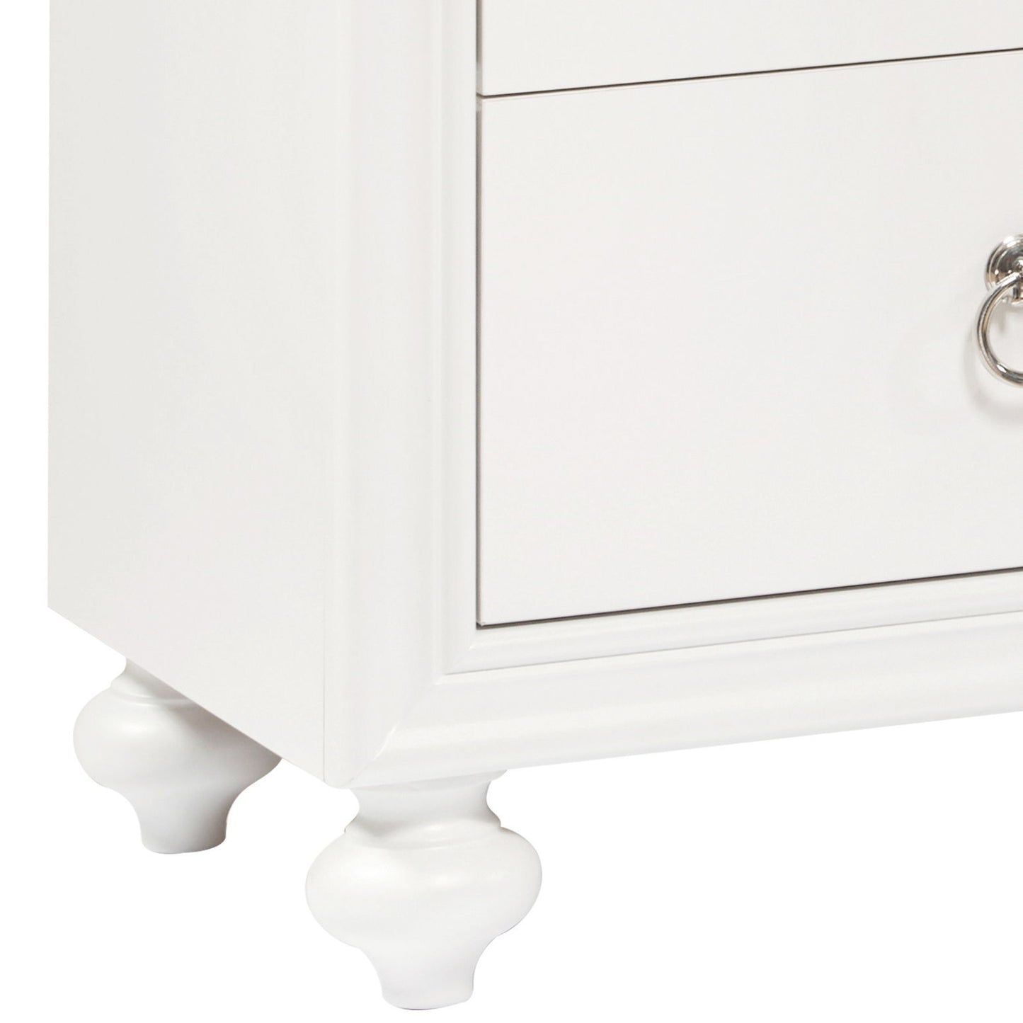 Bella White - Kids 2-Drawer Usb Charging Nightstand - White