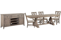 Paxton Place - Extendable Trestle Dining Table Set