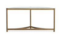 Cassidy - Demilune Sofa Table - Aged Brass And Volakas Classic