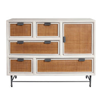 5-Drawer Accent Chest With Cabinet - White