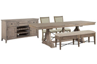 Paxton Place - Extendable Trestle Dining Table Set