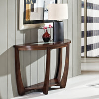 Rafael - Sofa Table With Cracked Glass - Brown