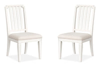Willowbrook - Upholstered Side Chair With Wood Slat Back (Set of 2) - Egg Shell White