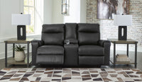 Axtellton - Carbon - Dbl Power Reclining Loveseat with Console