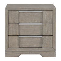 Kelis - 3 Drawer Nightstand With USB - Gray