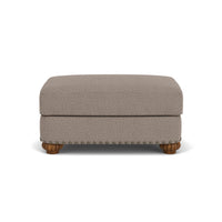 Patterson - Fabric Ottoman, Nailhead Trim