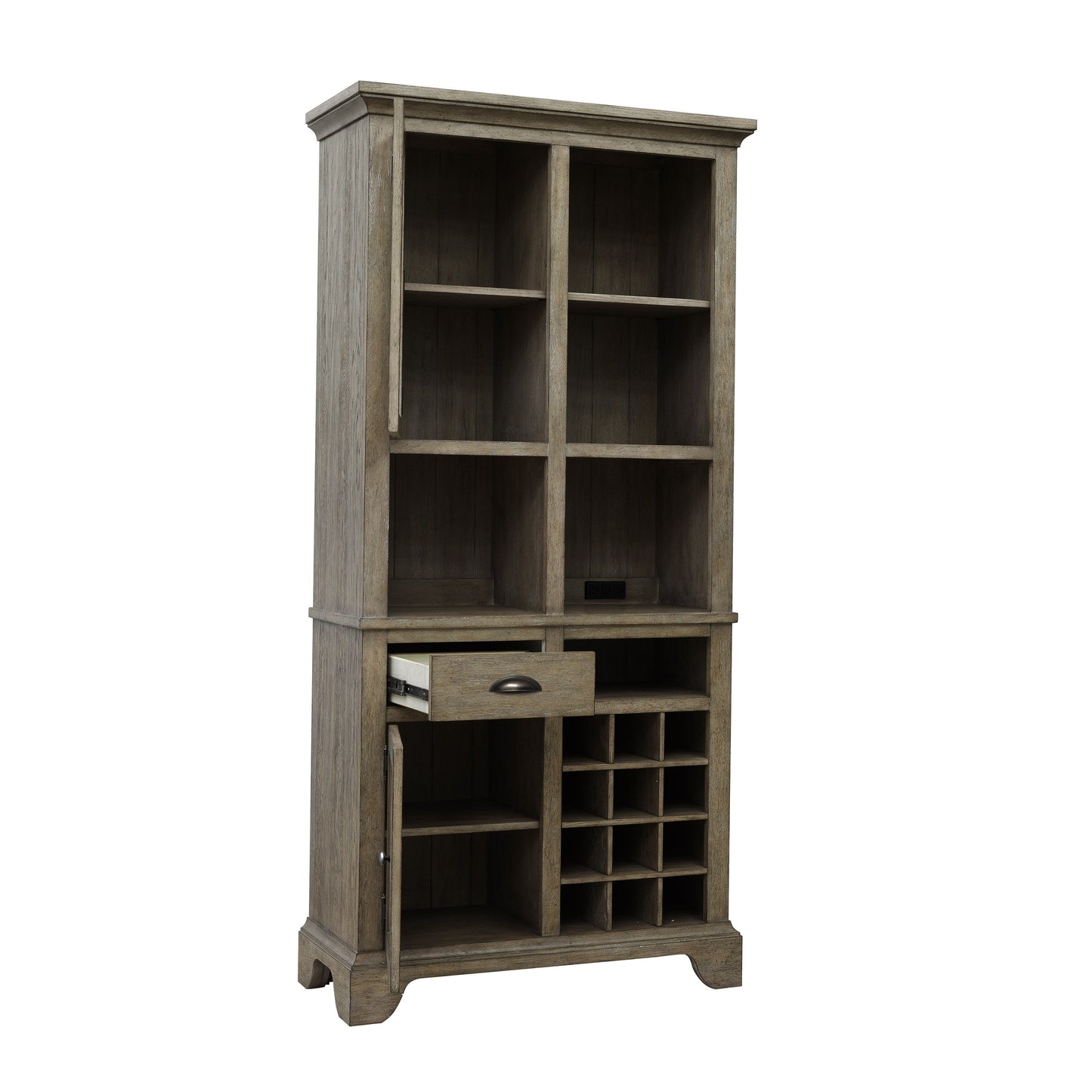 Kitchen Curio With Wine Storage - Light Brown