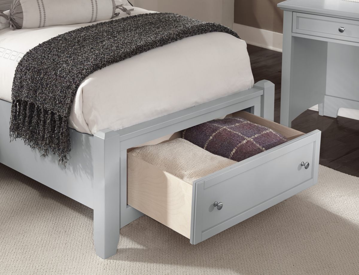 Bonanza - Twin Mansion Bed With Storage Footboard - Gray