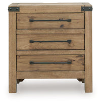Ridgester - Three Drawer Night Stand - Light Brown