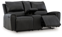 Glossmore - Black - Reclining Loveseat With Console