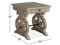 Tinley Park - Rectangular End Table - Dove Tail Gray