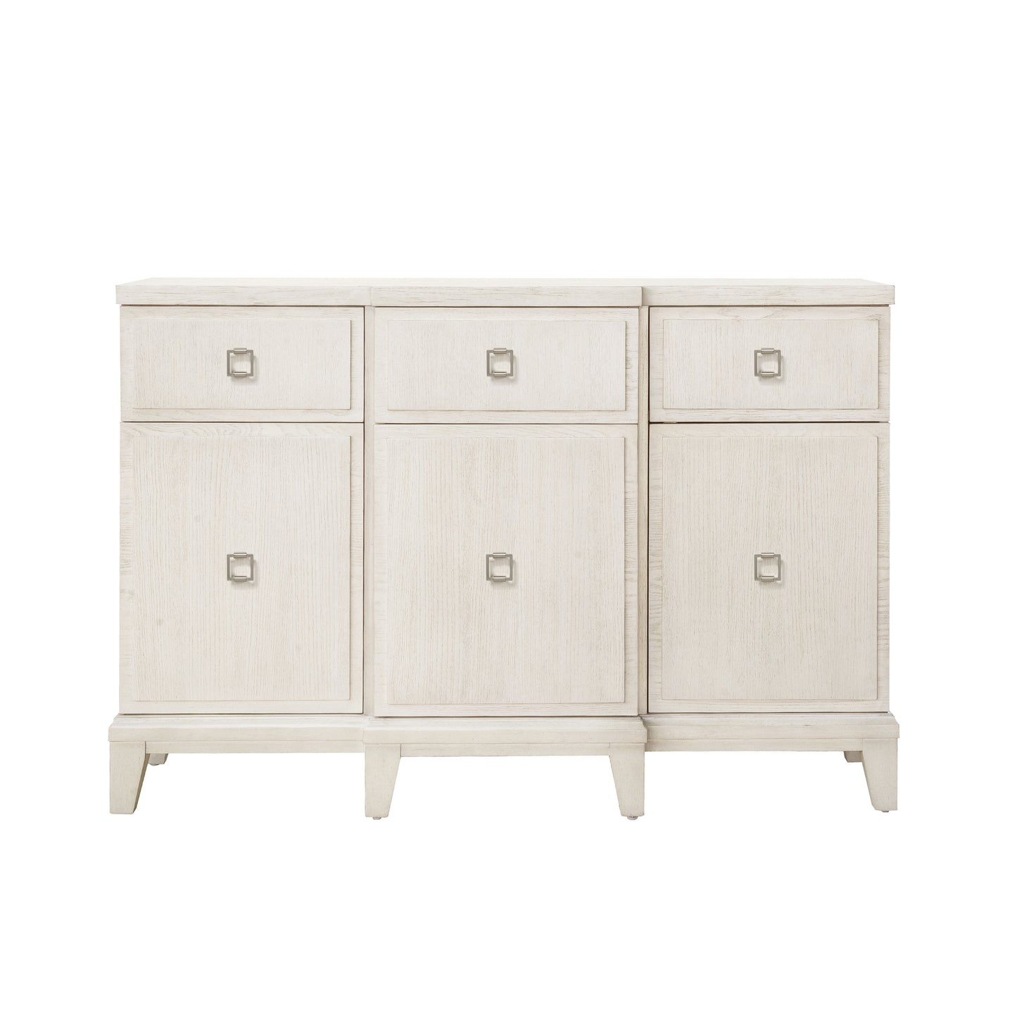 Madison - 3-Drawer Server with Cabinets in a Grey-White Wash Finish - Natural