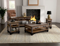 Loft Brown - Sofa Table With 2 Drawers - Two Tone Gray / Brown