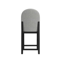 Portland - Round Back Barstool With Fabric (Set of 2) - Gray / Black