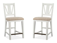 Heron Cove - Counter Chair With Upholstered Seat (Set of 2) - Chalk White