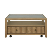 Reed - Square Coffee Table With Casters - Driftwood Oak