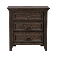 Paradise Valley - Nightstand With Charging Station - Saddle Brown