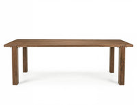 Silver - Rectangular Dining Table - Brown