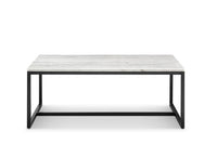 Torin - Rectangular Cocktail Table - White Marble And Matte Black