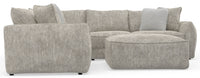 Bucktown - 3 Piece Sectional With Extra Thick Cuddler Seat Cushions And Cocktail Ottoman - Parchment