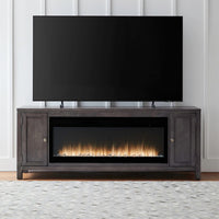 Fireplace TV Consoles - 406 78" Console With Fire FTS - Brown
