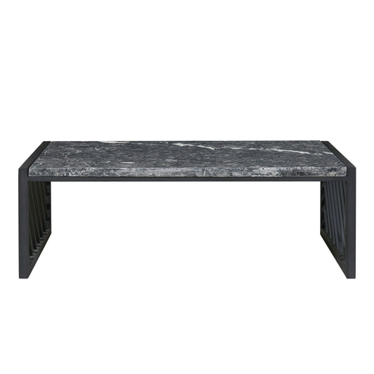 Modern Industrial Stone Top Cocktail Table - Dark Gray