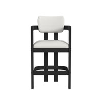 Portland - Arm Barstool (Set of 2) - Black / White