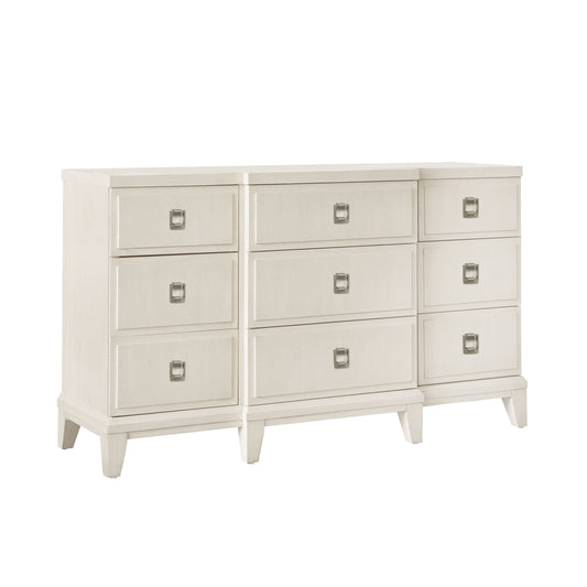 Madison - 9-Drawer Dresser in a Grey-White Wash Finish - Natural