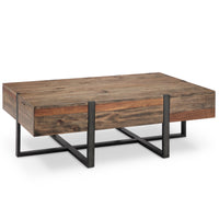 Prescott - Modern Reclaimed Wood Rectangular Cocktail Table - Rustic Honey