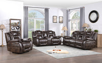 Oportuna - Dual Power Sofa With Drop Down Table - Dark Brown