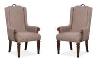 Durango - Wood Upholstered Host Arm Chair (Set of 2) - Willadeene Brown