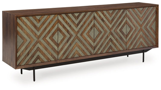 Dreggan - Brown / Gold Finish - Accent Cabinet