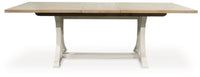 Shaybrock - Antique White / Brown - Rectangular Dining Room Extension Table