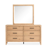 Somerset - Double Drawer Dresser with Landscape Mirror - Light Brown