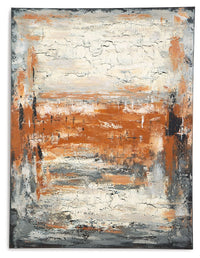 Carmely - Gray / White / Orange - Wall Art