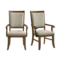 Phillipe - Dining Arm Chair With Fabric (Set of 2) - Cherry And Gray