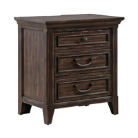 Paradise Valley - Nightstand With Charging Station - Saddle Brown