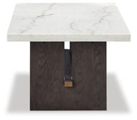 Burkhaus - White / Dark Brown - Rectangular Cocktail Table