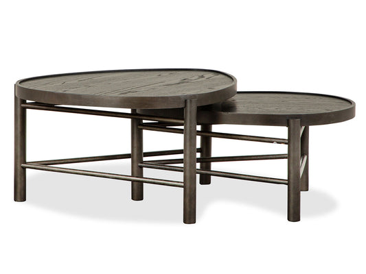 Hadleigh - Shaped Nesting Cocktail Table - Coffee Bean