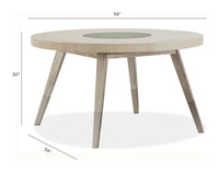 Lenox - Round Dining Table - Warm Silver