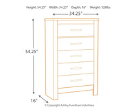 Bellaby - Whitewash - Five Drawer Chest