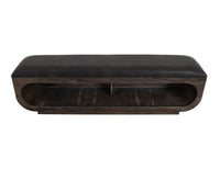 Black Balam - Wooden Bench With Cushioned Seat - Oil Black