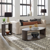 City View - 3 Piece Table Set (1 Cocktail 2 Round End Tables) - Coffee Bean