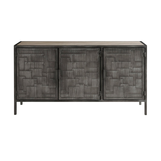 3-Door Metal Sideboard - Dark Gray