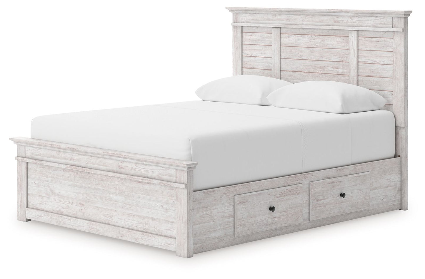 Makidern - Panel Storage Bed With 2 Under Bed Storage Units