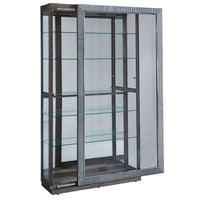 Pulaski Accents - Sliding Door Curio Cabinet - Medium Wood
