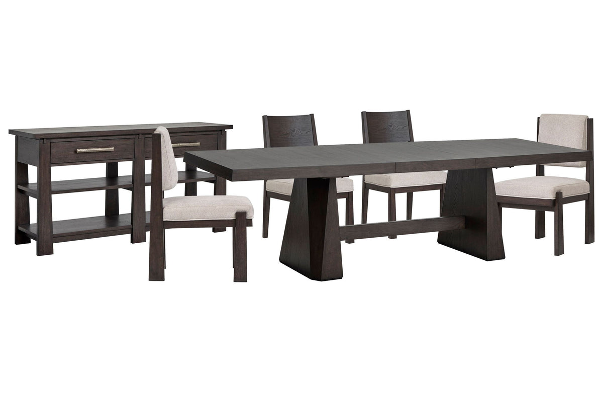 Tauren - 6 Piece Extendable Double Pedestal Dining Table Set