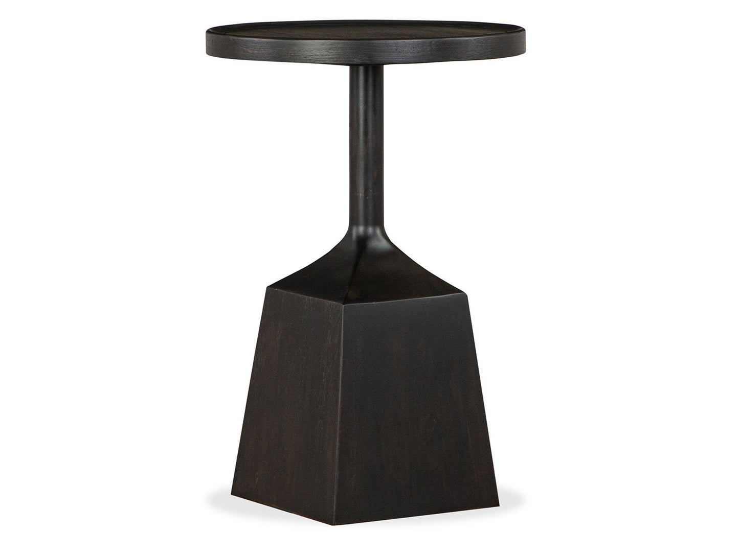 Lindon - Dark Round Pedestal Accent End Table - Belgian Wheat