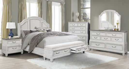 B00323 - Dresser - Distressed White - Wood